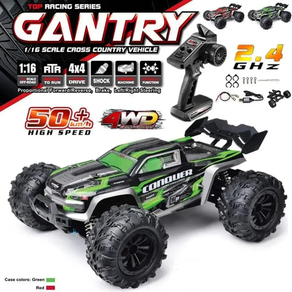 WLtoys 1:16 Scale Large RC Car 50km/h High Speed 4WD Children Toy for Boys Remote Control Car 2.4G Off Road Monster