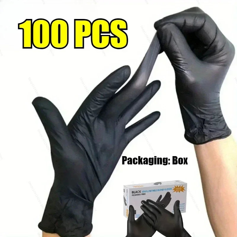 Black Nitrile Disposable Gloves Non-Medical for Cleaning,Painting,Pet Bathing Painting Gloves Household Cleaning Nitrile Gloves