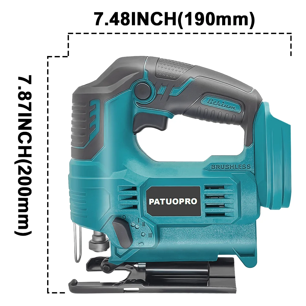 Koolborstelloze elektrische decoupeerzaag, snelle zaagbladwissel, verstelbaar, voor houtbewerking, snoerloos, 4 variabele snelheden, 65 mm, elektrisch gereedschap voor Makita 18V-accu