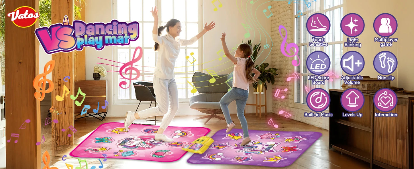 VATOS Unicorn Dance Mat - 9-Level Dancing Game for Kids, Perfect Indoor Outdoor Musical Play Mat and Christmas Gift for Girls Ages 3+ - Quality Shopping Centre