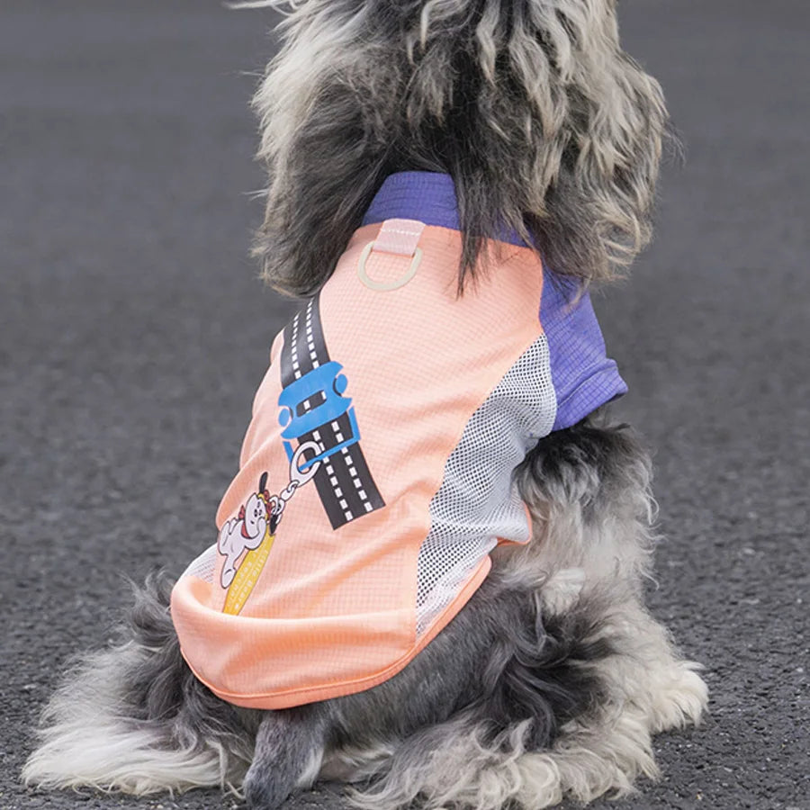 Summer Thin Dog Vest Cute Print Dog Mesh Clothes Breathable Puppy T-Shirt Chihuahua Yorkie Clothing Dog Accessories