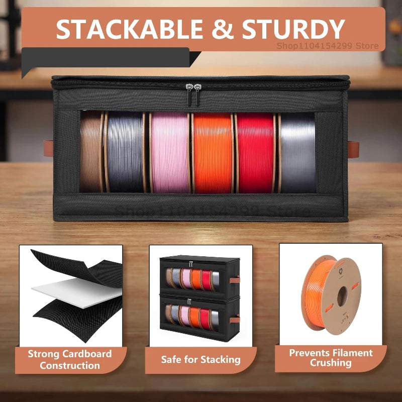 Filament Storage Bag - 3D Printer Filament Storage Containers, 3D Printing Accessories Holder Rack for Home, Office Workshop