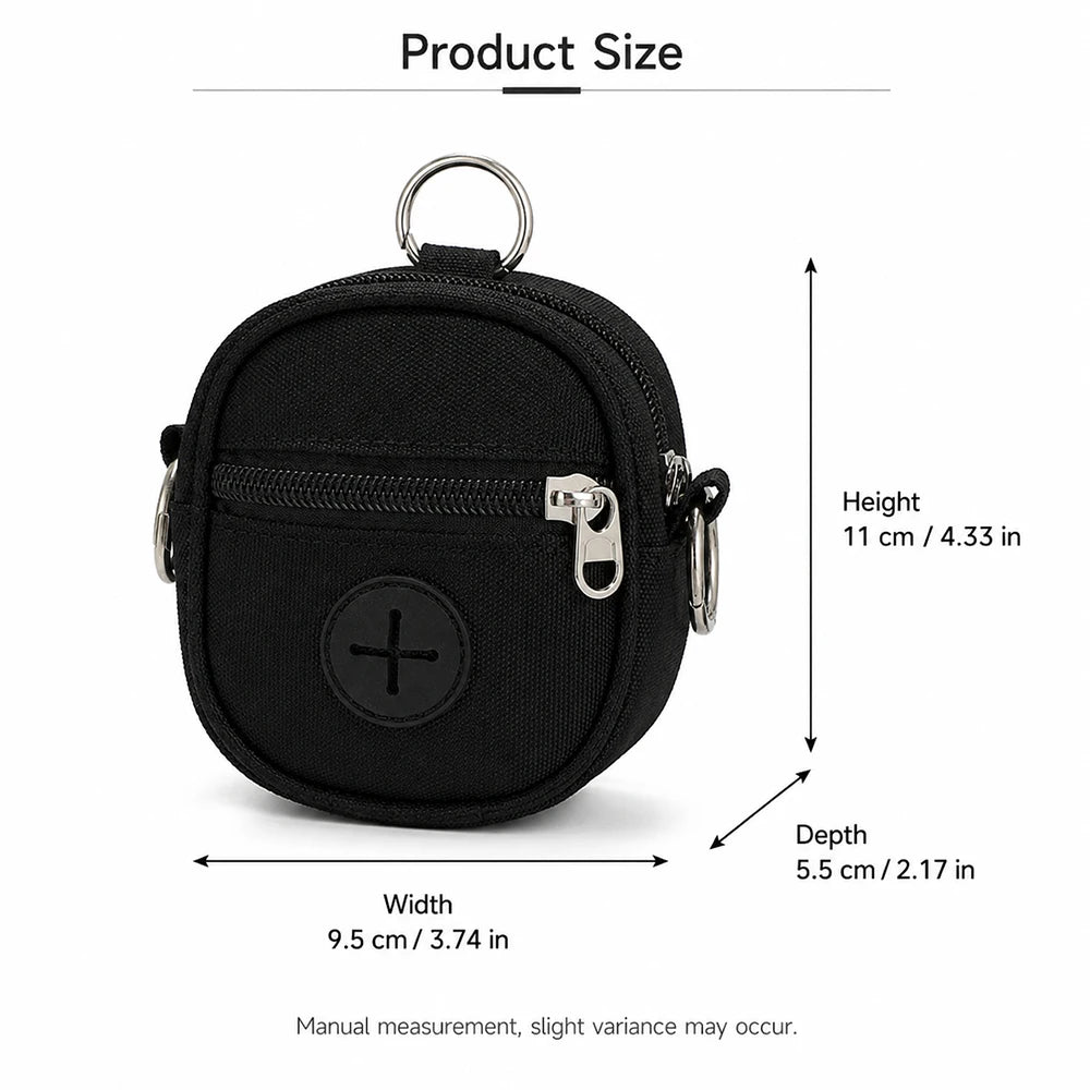 Portable Dog Treat Pouch Oxford Cloth Pet Waste Bag Dispenser Mini Crossbody Training Storage Bag for Walking Travel Outdoor