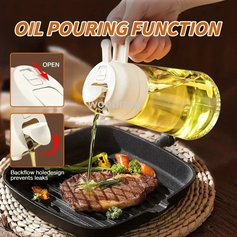 Oil Cruet Kitchen Olive Oil Spray Dual Purpose Kitchen Oil Spray Can Leakproof  Spray Bottle Kitchen Household