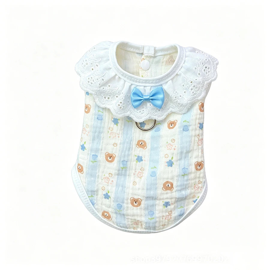 Cute Print Pet Dog Vest Spring Summer Pet Clothes with D-ring Breathable Yorkie Chihuahua Clothing Puppy Vest Dog Accessories