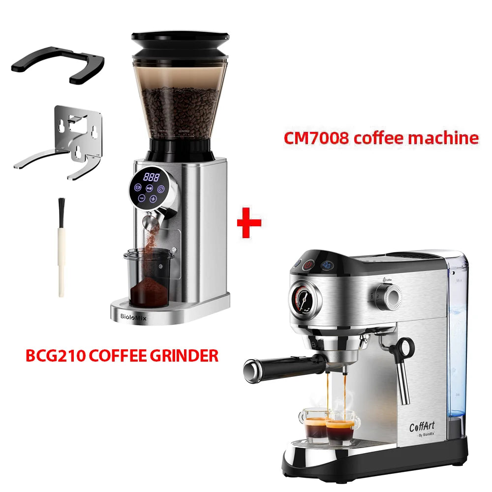 BioloMix 20 Bar Halfautomatische Koffiemachine met Melkopschuimer voor Espresso, Cappuccino, Latte, Mokka en Speciale Koffiedranken