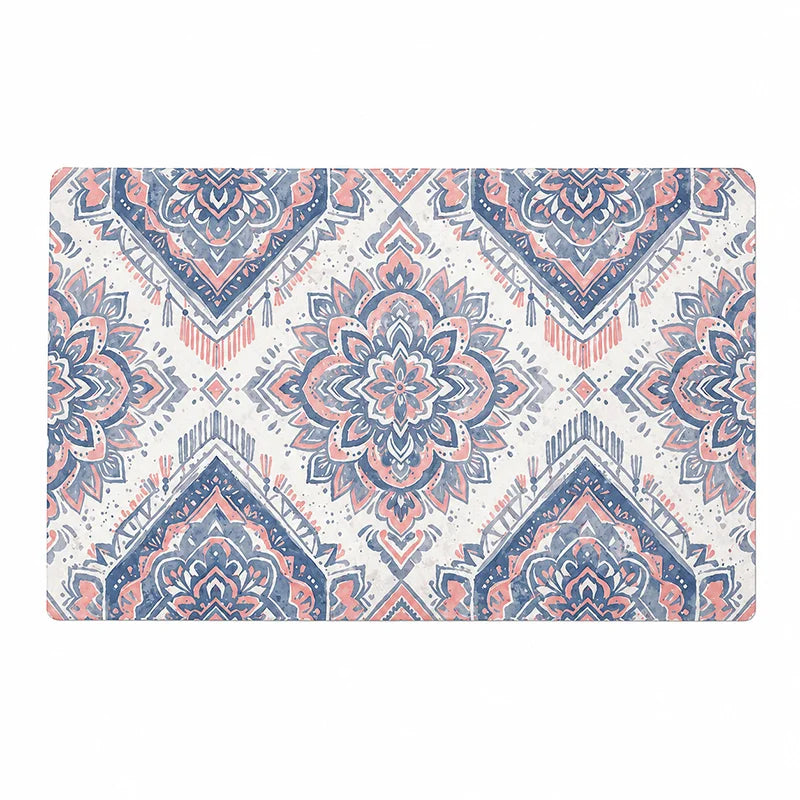 Bohemian Pet Feeding Mat Waterproof Non Slip Dog Cat Bowl Placemat Easy Clean Vintage Persian Style Floor Protector