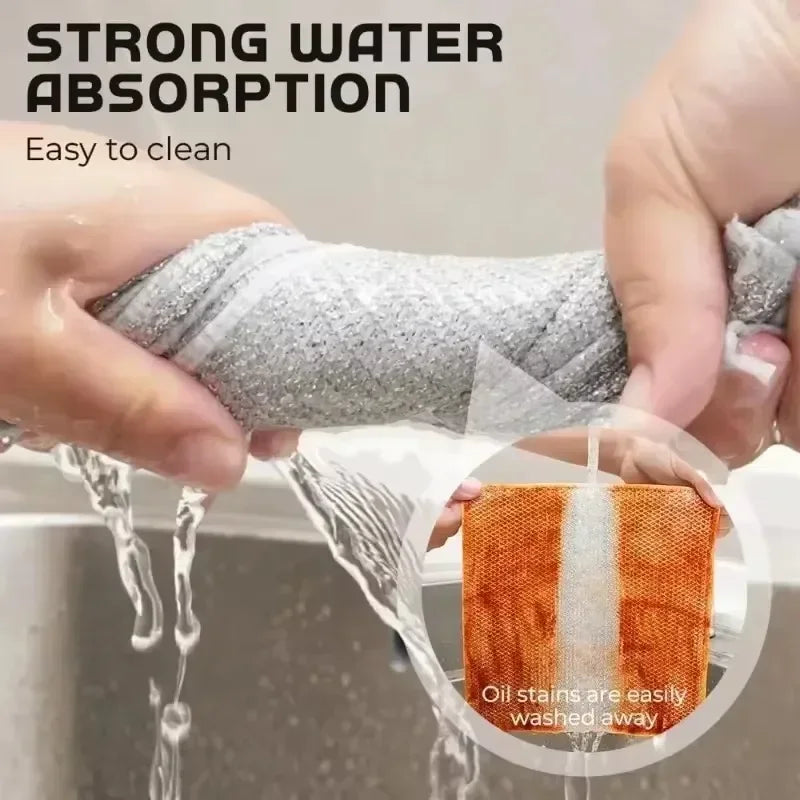 1-100PCS Metal Wire Wipe Cloth, Non-damage Pot Grid, Kitchen Stove Cleaning Cloth, Pot Wipe Cloth to Remove Stains, Special Uses