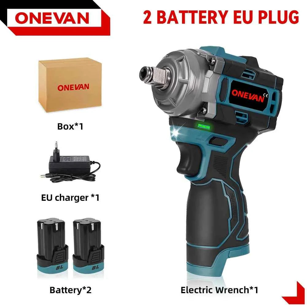 ONEVAN 500N.M Brushless Electric Impact Wrench 3in1 Cordless 1/2inch Wrench Screwdriver Drill Lithium-Ion Battery Power Tool