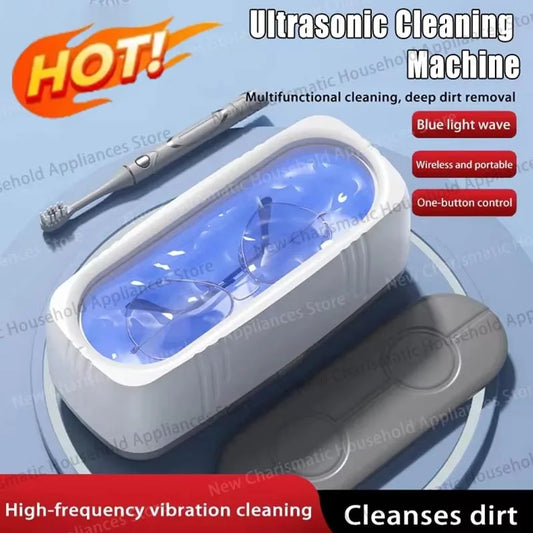 2026 Ultrasonic Glasses Cleaner USB Fully Automatic Blue Light Eyewear Cleaner Household Multifunctional Jewelry Clean Machine