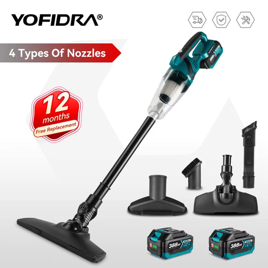 Yofidra 1500W Cordless Handheld Electric Vacuum Cleaner Rechargeable Cleaning Tool for Makita 18V Battery