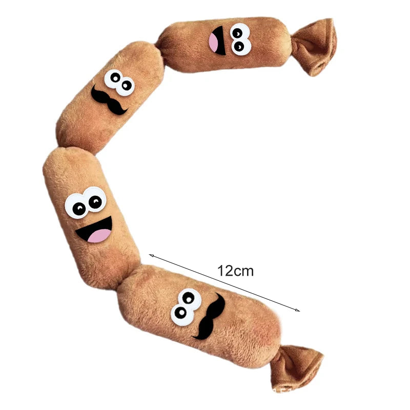 Simulated Dog Sausage Toy Interactive Pet Dog Plush Toy with BB Squeaker Bite-resistant Funny Puppy Self-Play Toy Pet Supplies