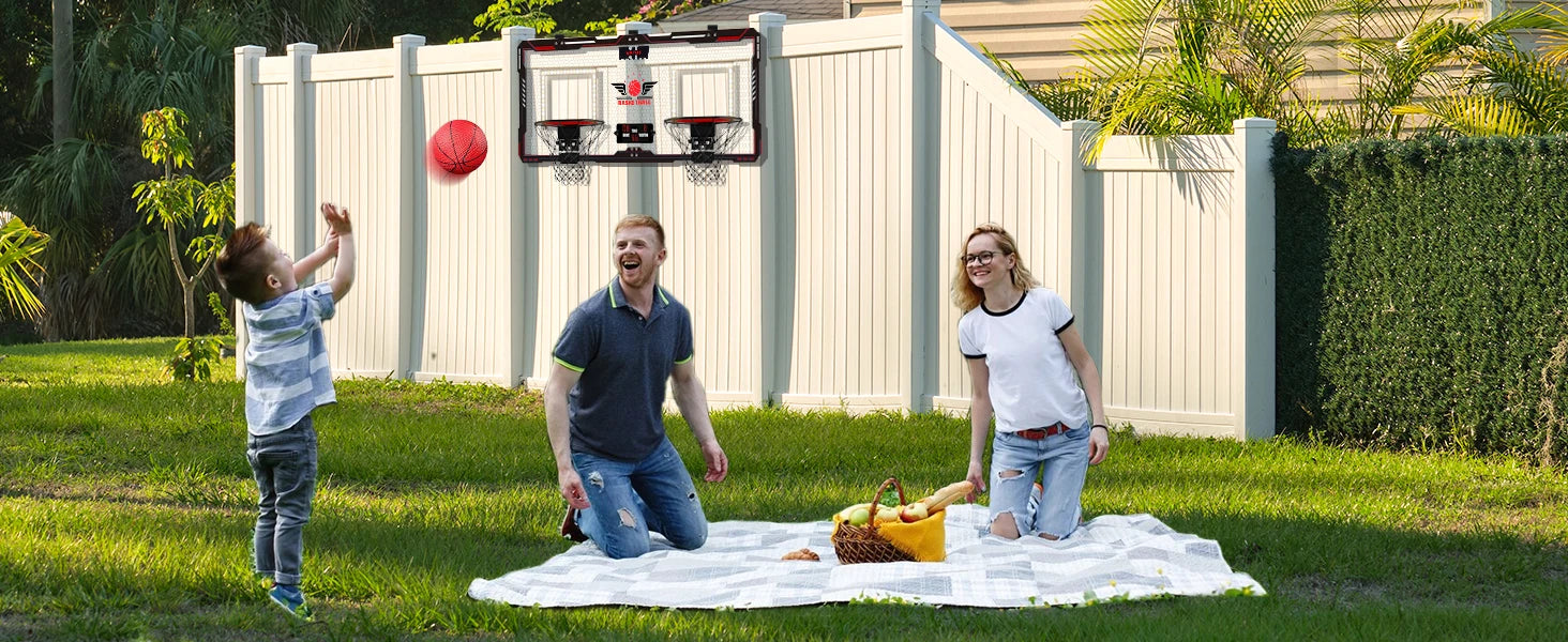 VATOS Mini Basketball Hoop for Kids x2 Indoor Outdoor Electric Scoreboard with 4 Balls - Perfect Sports Game Gift for Boys and Girls - Quality Shopping Centre