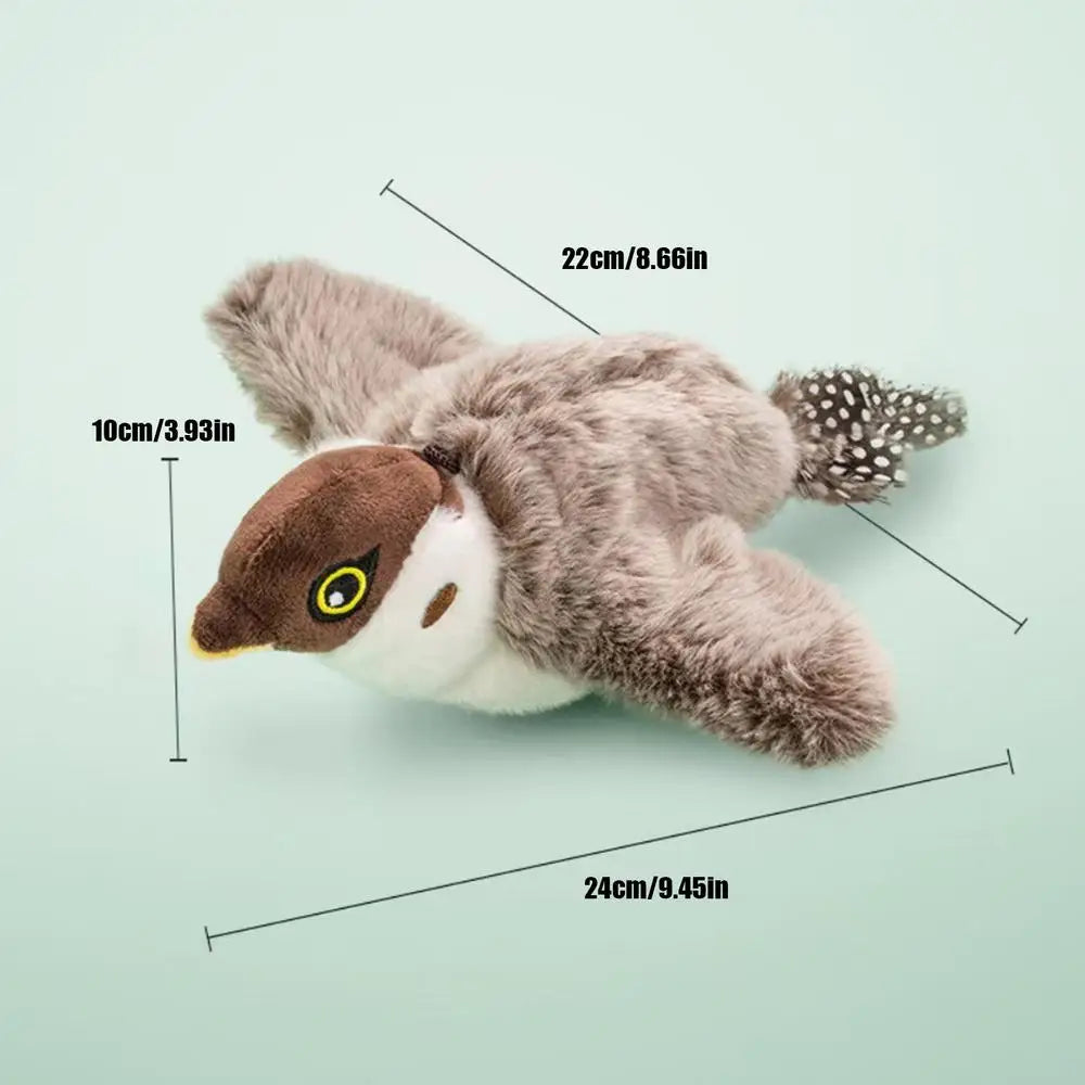 Cat Toy Bird Sparrow Catnip Toys Simulation Bird Toy Interactive Cat Toys Flapping Chirping Cat Enrichment Toys with 3 Modes USB