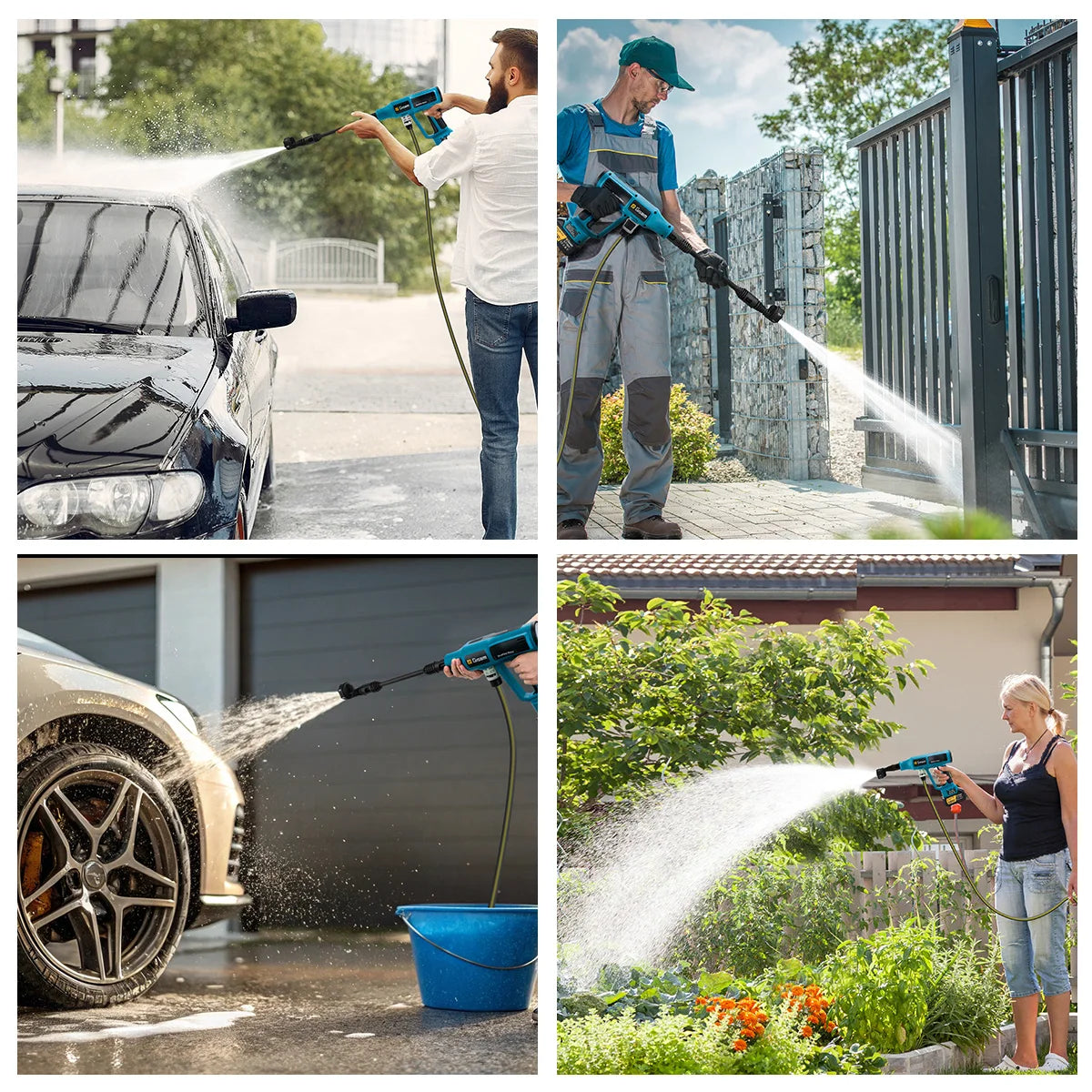 Gisam 250Bar Brushless High Pressure Washer 4 Gears Cordless Household Car Garden Cleaning Power Tool For Makita 18V Battery Pin