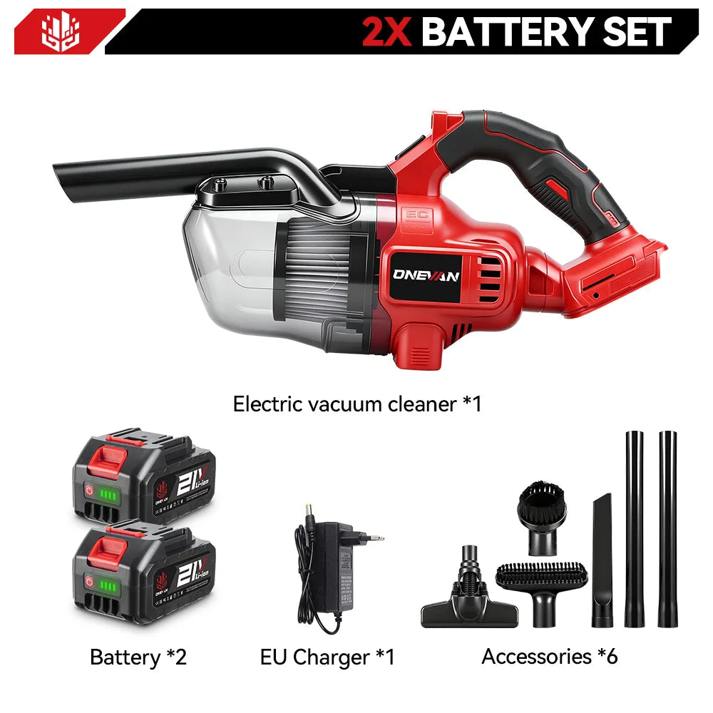 ONEVAN 6-in-1 elektrische stofzuiger 16KPA draadloze handstofzuiger multifunctioneel apparaat voor het reinigen van tapijt en stof, geschikt voor Makita 18V-accu