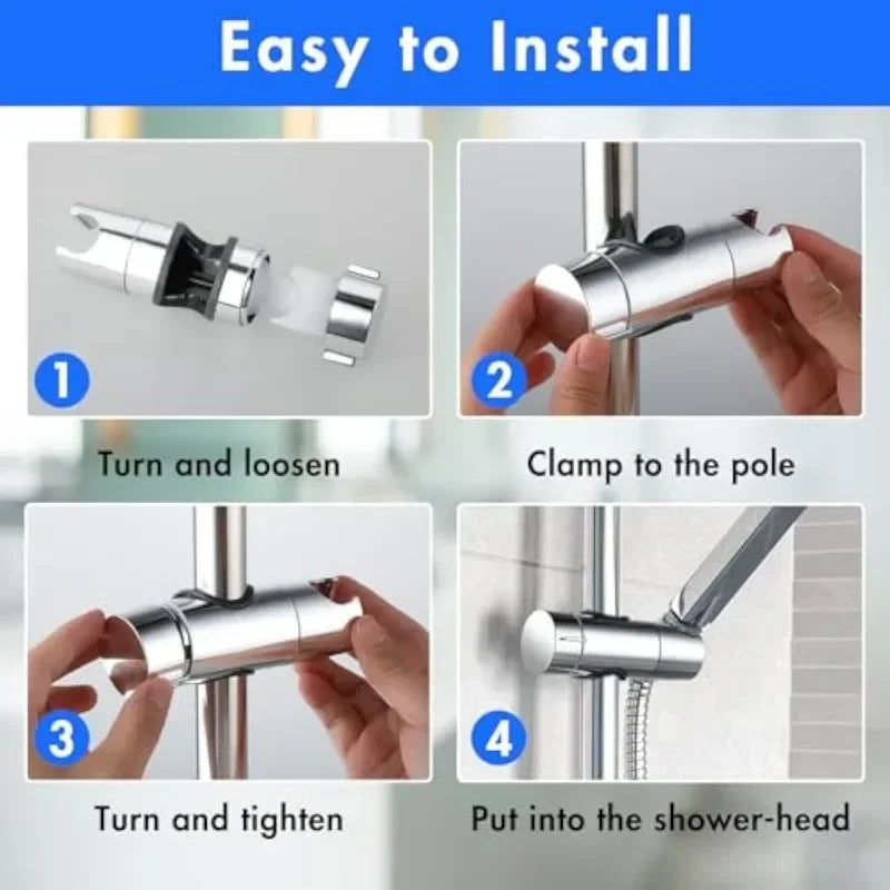 Universal Shower Head Holder Adjustable 18~25mm ABS Chrome Shower Rail Holder Bathroom Accessories Shower Mounting Brackets