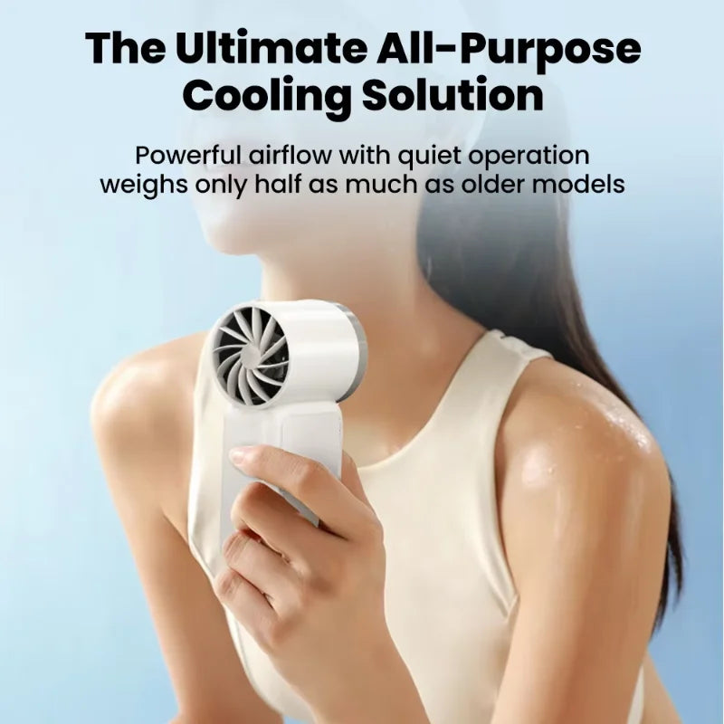Lenovo Portable Handheld Mini Fan 5 Speed Adjust Type C Rechargeable Fan Digital Display Desktop Fan Outdoor