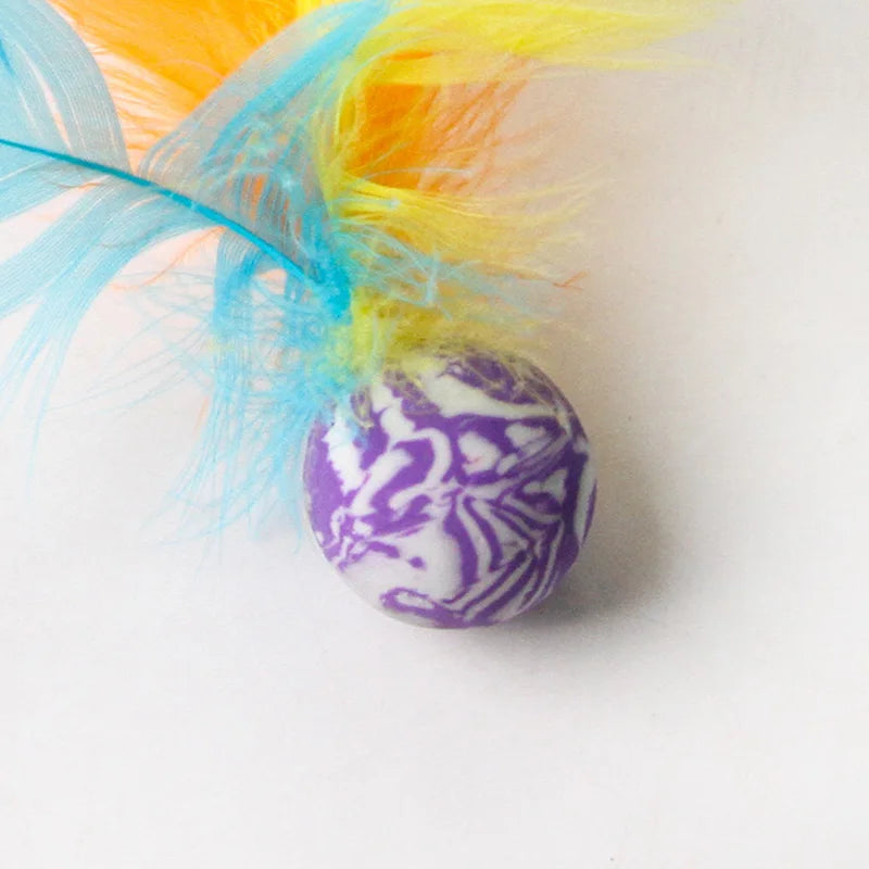 2pcs/set Cat Bouncy Balls Toy Interactive Pet Toy for Cats Kitten Funny Chasing Game Cat Feather Toys Cat Accessories
