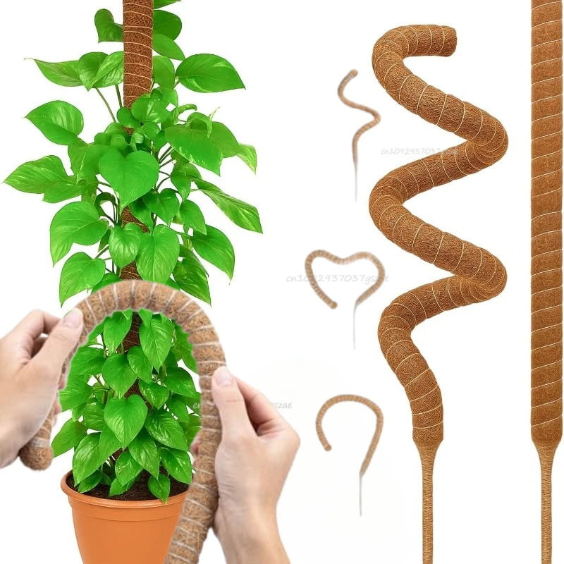 Bendable Moss Pole for Plants Coconut Palm Fiber Monstera Plant Support Handmade Coco Climbing DIY Garden Accessories