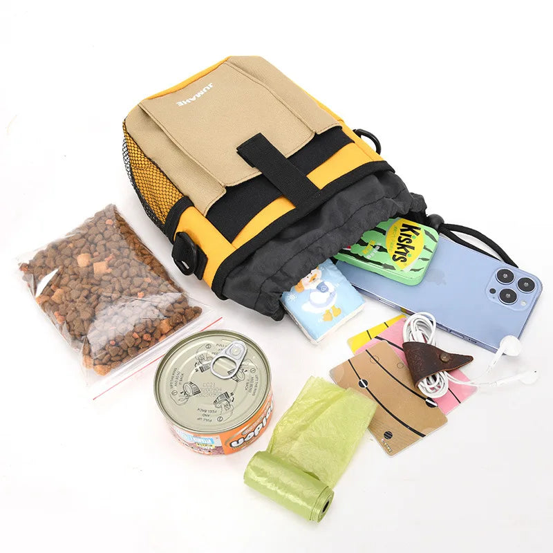 Portable Dog Training Treat Bag Large Capacity Pet Reward Waist Bag Multi-functional Puppy Snack Bag with Waste Bag Dispenser