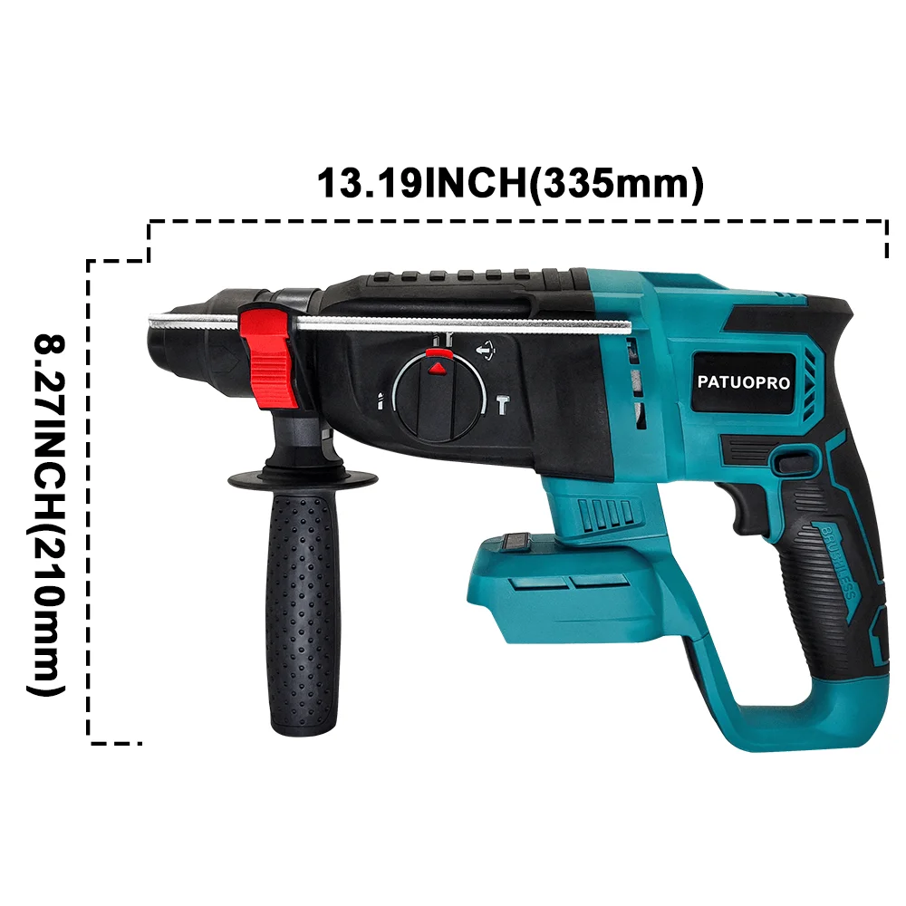 26mm Borstelloze Elektrische Boorhamer 4-Modus SDS Accu Multifunctionele Rotatiehamer Elektrisch Gereedschap voor Makita 18V Accu