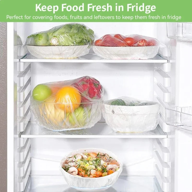 Elastic Food Freshness Packaging-Stretchable,Transparent Plate Cover,for Kitchen,Home,Restaurant,Picnic,Dustproof Reusable