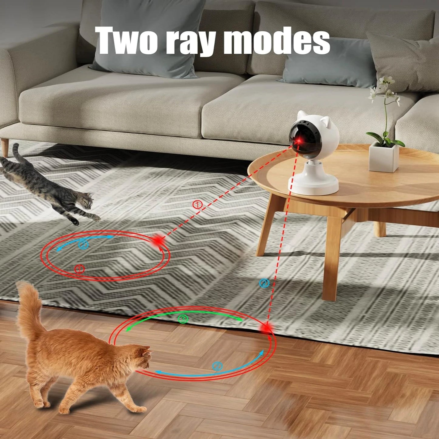 Automatic Interactive Cat Laser Toy - Rechargeable Motion-Activated Pointer with Multiple Modes, Auto On/Off, Small & Portable D