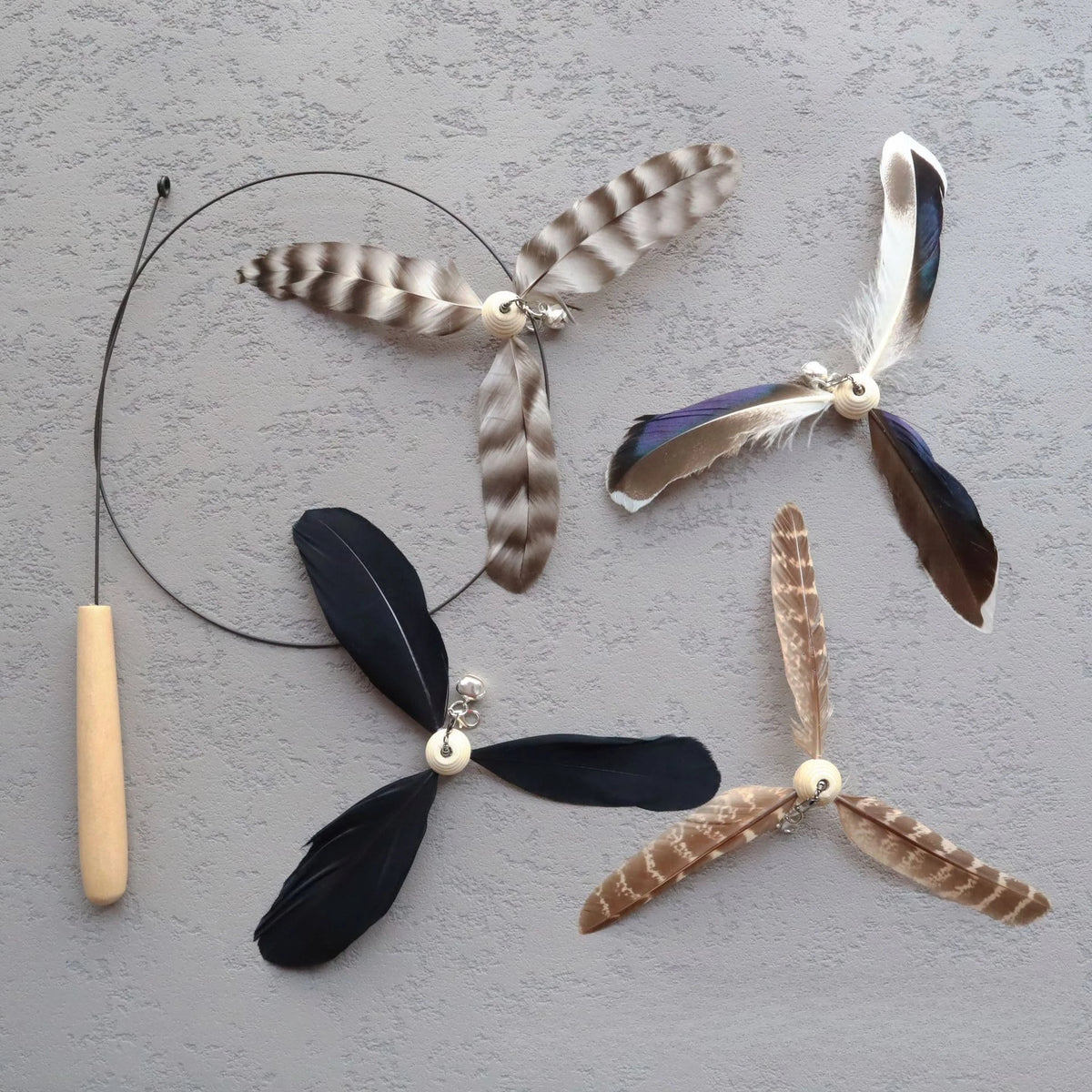 Jouet pour chat à plumes, jouet pour animal de compagnie, bâton amusant pour chat, plume rotative pour chat