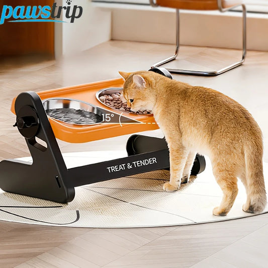 High-foot Pet Cat Bowl Adjustable Cat Drinking Bowl With Stand Pet Feeding Cat Water Bowl for Cats Puppies Pet Supplies