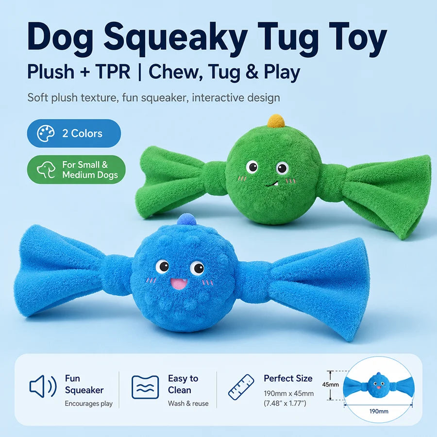 Plush Dog Toy Bouncy Ball Squeaky Pet toys for Small Medium Dogs Washable Interactive Chew Toy Puppy Toys Dog Accessories