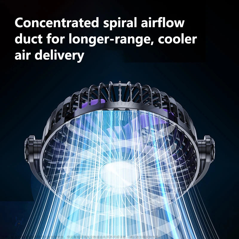 Lenovo stille circulatieventilator voor slaapkamer, USB-oplading, automatische zwenkfunctie, clip-on, digitaal display, ventilator voor kantoor, slaapzaal, bureau en nachtlampje