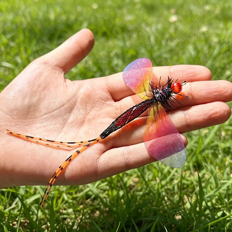 2pcs Colored Dragonfly Artificial Insect Cat Toys Cat Teaser Replacement Head Pet Toys Accessories