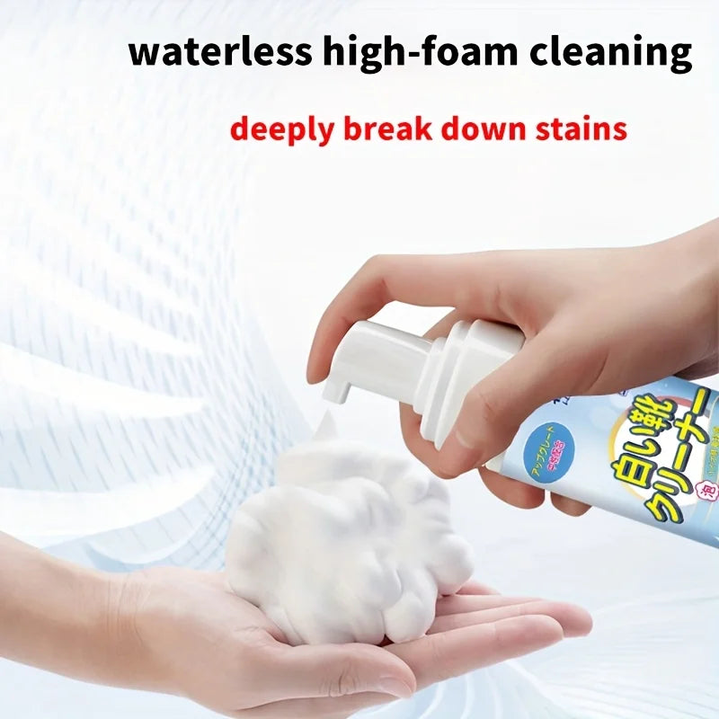 White Shoe Foam Cleaner-200ml for Sneakers Canvas & Faux - No-Rinse Formula,Stain Remover & Whitening Mousse Effortless Cleaning