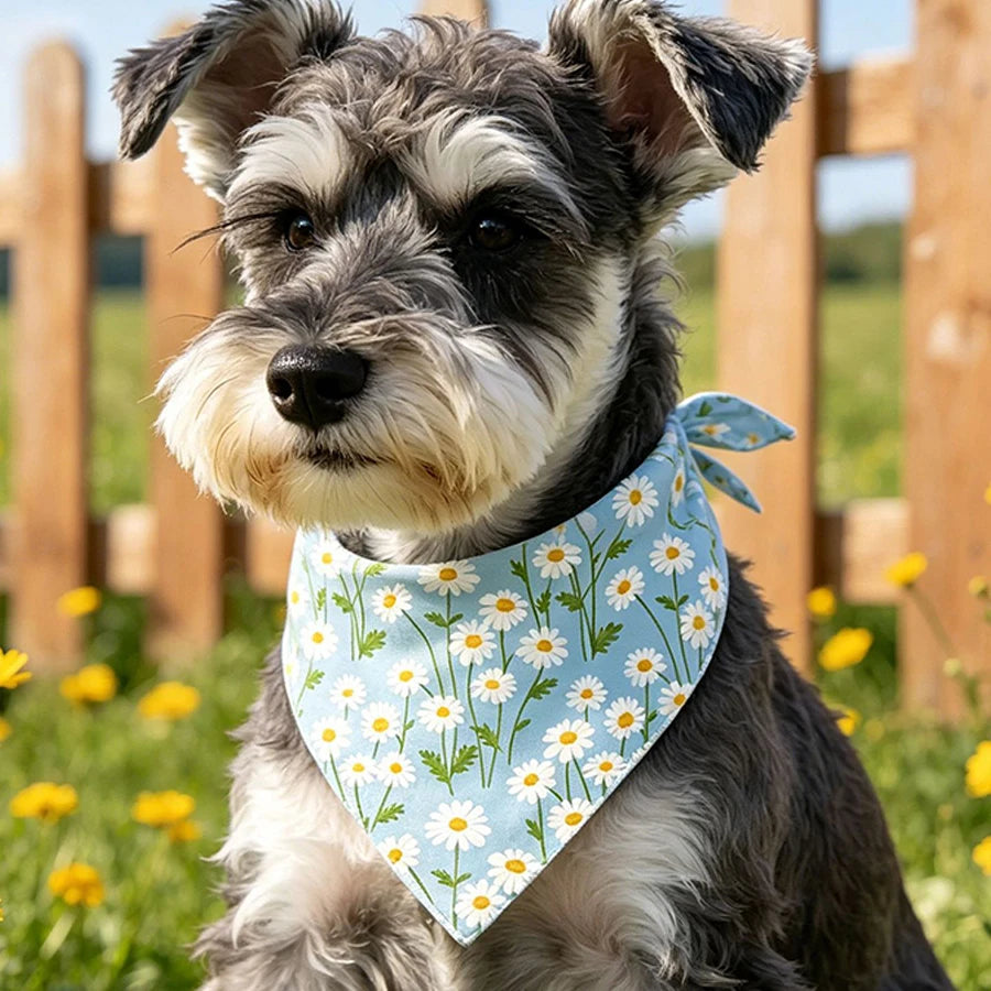 1/3 PCs Pet Dog Bandana Cute Flower Print Dog Cat Neck Wear Scarf Pet Dress Up Bandanas in Spring Dog Accessories