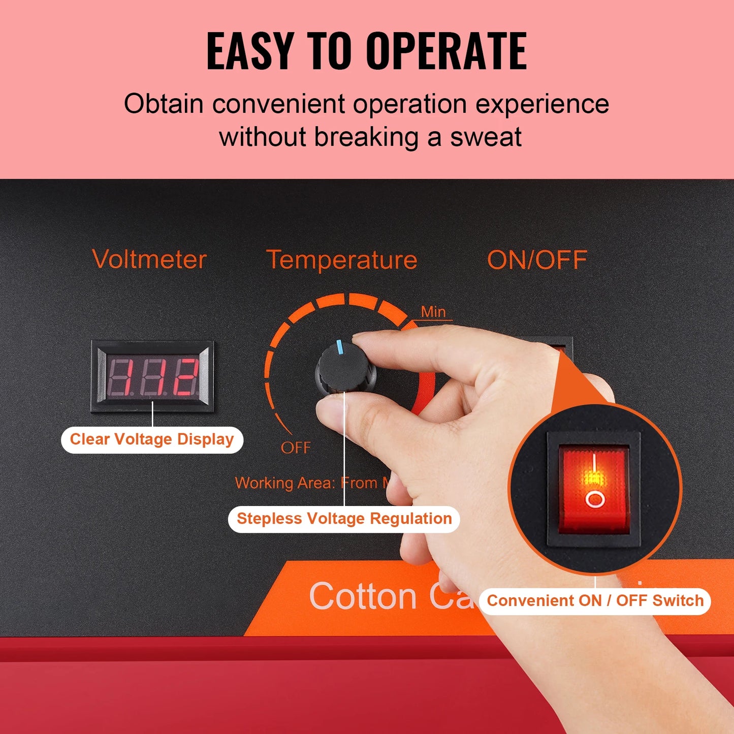 SucceBuy Electric Cotton Candy Machine Candy Floss Maker Commercial Cotton Candy Machine with Cover Perfect for Home Kids Party