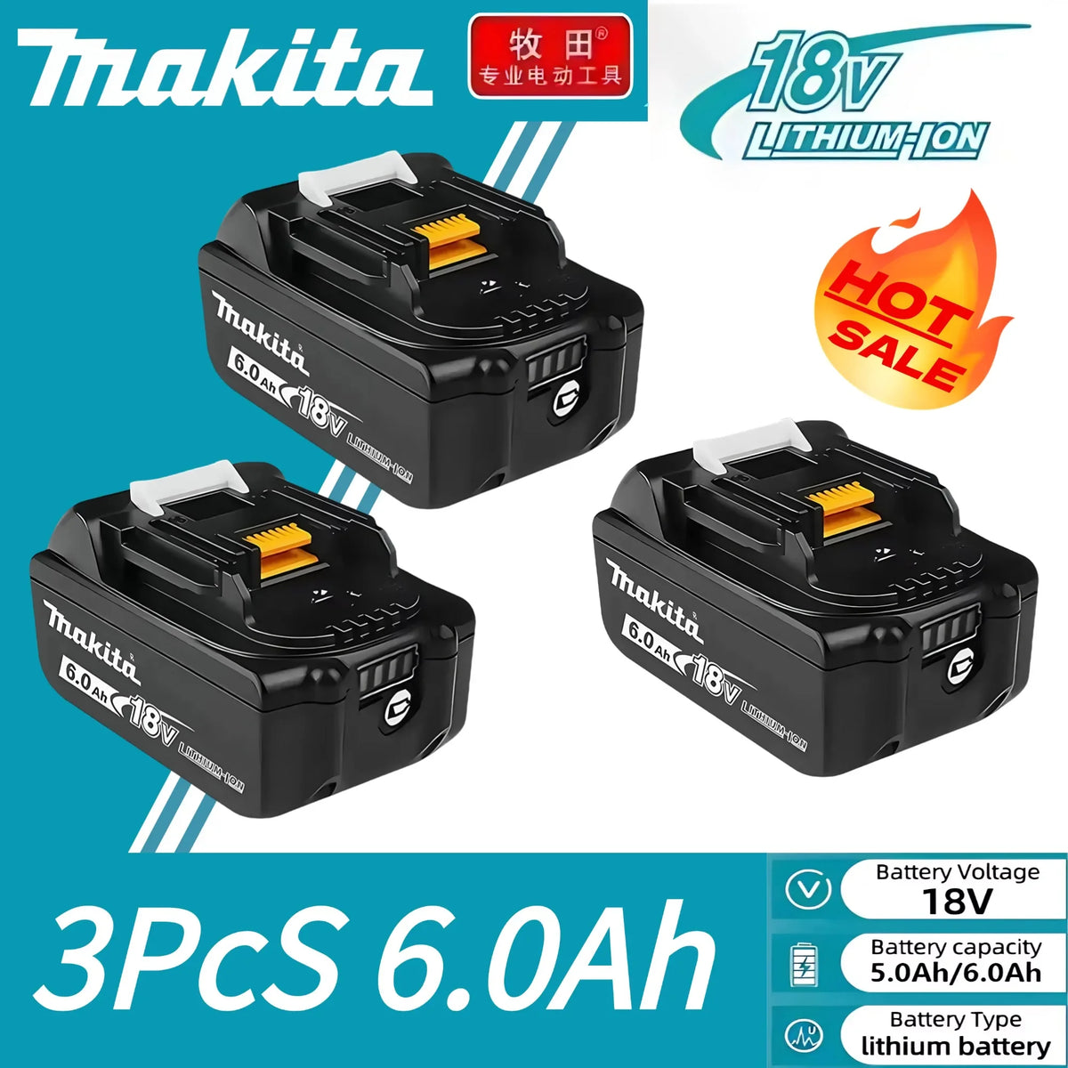100% original Makita 18V 6.0Ah Rechargeable Battery ,For Makita BL1830 BL1830B BL1840 BL1840B BL1850 BL1850B Power Tools Battery