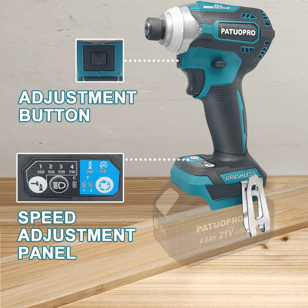 220N.M Cordless Electric Screwdriver Brushless Electric Impact Driver Wrench Rechargable Drill Driver For Makita 18v Battery