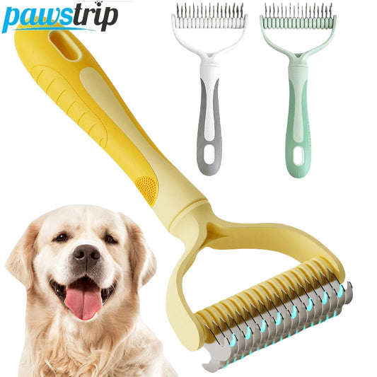 Dubbelzijdige haarverwijderaar voor huisdieren, rui-borstel voor honden, ontklitkam voor puppy's, kattenborstel voor honden en katten, verzorgingsartikelen voor huisdieren