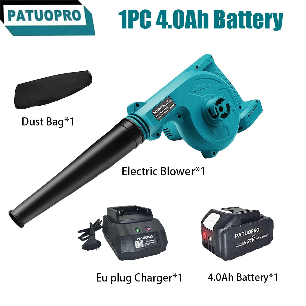 Adjustable Cordless Leaf Blower 16000RPM  Electric Air Blower Dust Collector Snow Blowing Garden Tool For Makita 18V Battery
