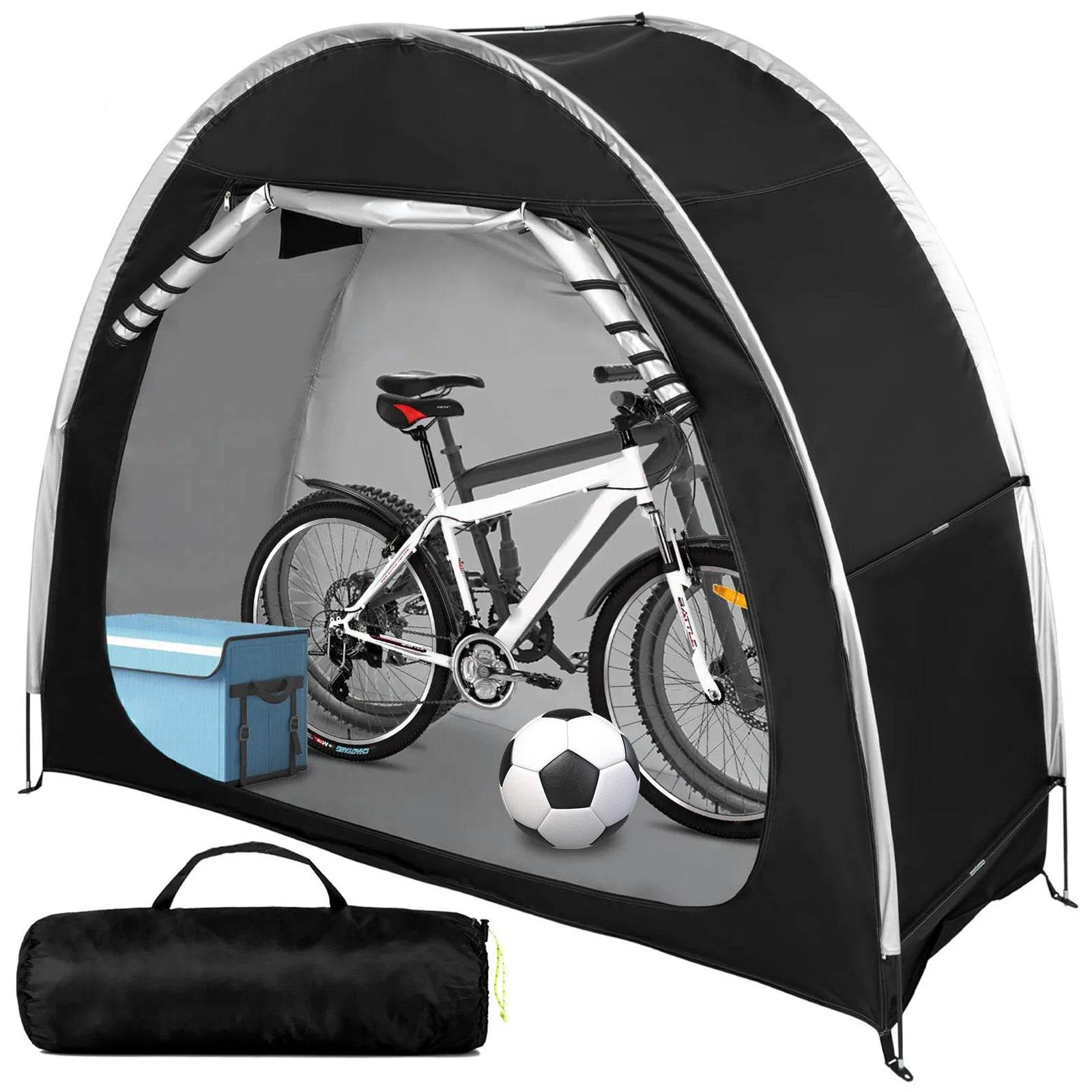 Bicycle Tent Outdoor Storage Waterproof, Protable Bike Cover Storage Tent, 210D Waterproof Silver Coating Oxford Bicycle Cover - Quality Shopping Centre