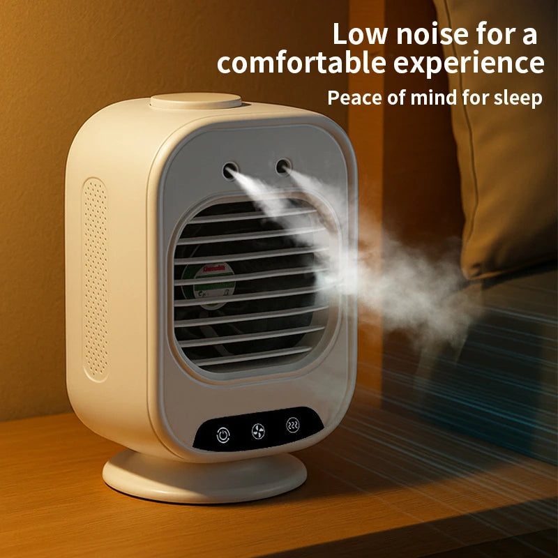 Lenovo Car Portable Small Air Conditioner Spray Fan Office Desktop Usb Charging Small Air Cooler Dormitory 3-gear Regulating Fan