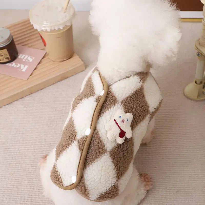 Dog Clothes  Plaid Fleece Pet Jacket for Small Dogs Winter Warm Puppy Coat Chihuahua Yorkshire Bichon Vest Costume Pet Supplies
