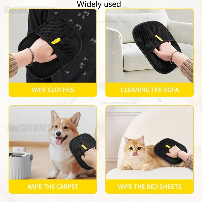 Animal Hair Removal Gloves Animal Dust Pad Gloves Wool Removal Gloves Removing Pet Hair From Sofa Carpet Clothes Tool Supplies