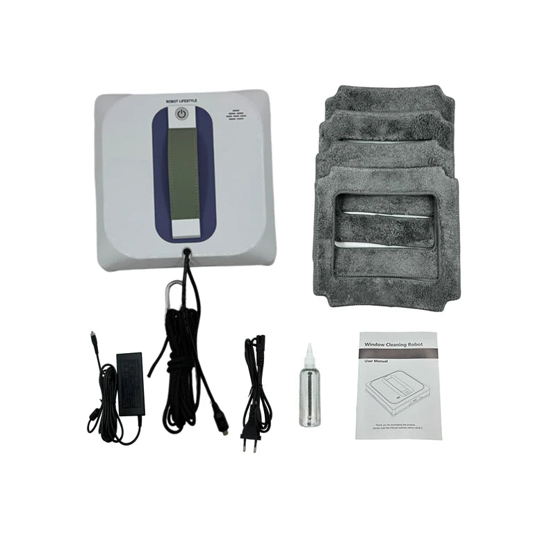 Robot Window Cleaner Automatic Water Spray Two Sides,Electric Glass Cleaners, 3200Pa High Suction Power, Remote Control