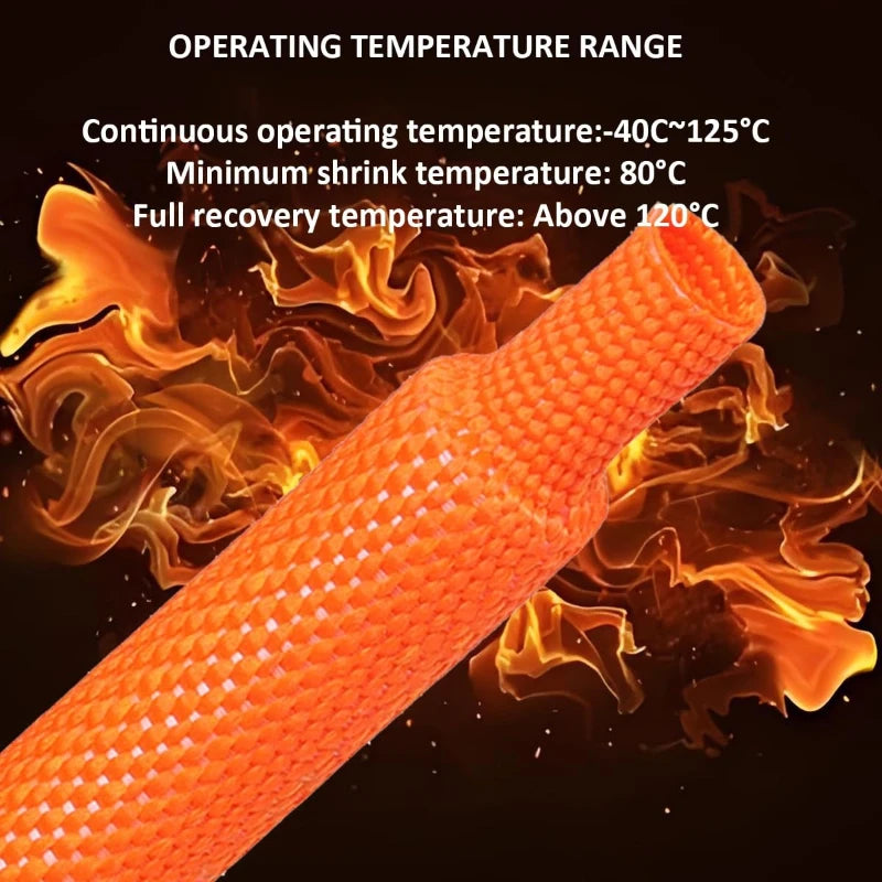 Braided Cable Sleeve Heat Shrink Tube Insulation Flame Retardant for Car Line Organizer Wire Wrap Protection Cover  Shrink Wrap