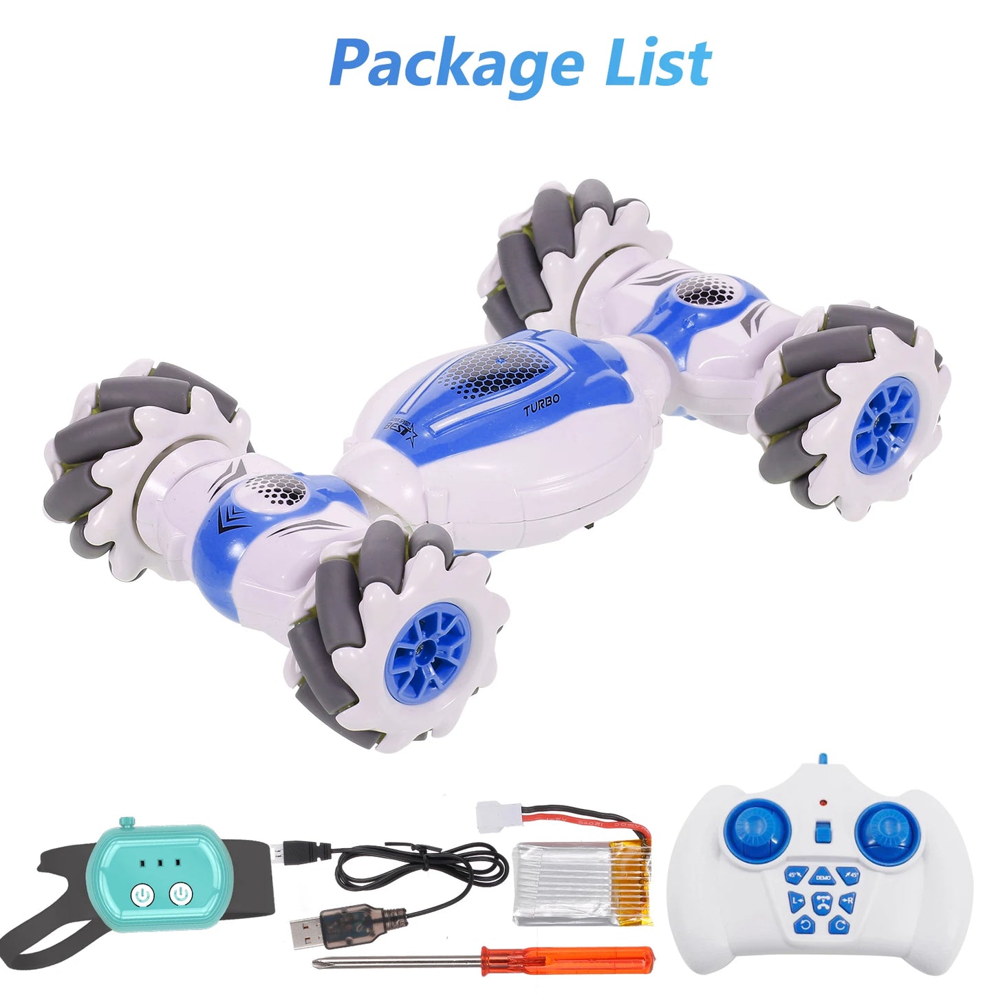 S-012 RC Stunt Car Remote Control Watch Gesture Sensor Deformable Electric Toy 2.4GHz 4WD 360°Rotation Off-road Vehicle Gift