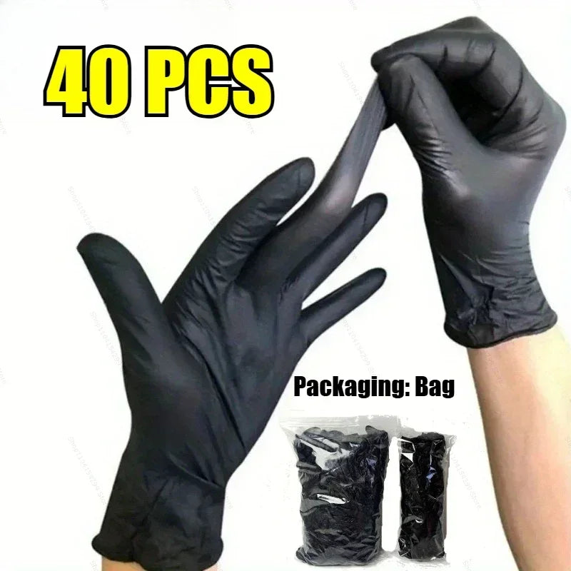 Black Nitrile Disposable Gloves Non-Medical for Cleaning,Painting,Pet Bathing Painting Gloves Household Cleaning Nitrile Gloves