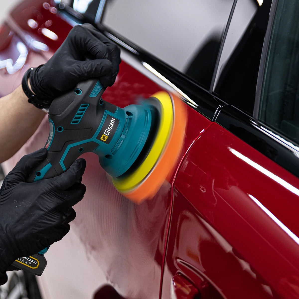 Polisseuse de voiture sans fil Gisam, 8 vitesses réglables, outil électrique pour cirage, ponçage et lustrage, compatible avec batterie Makita 18V