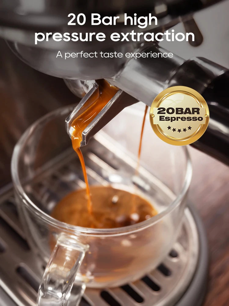 HiBREW 20Bar Halfautomatische Espressomachine Temperatuur instelbaar Koud/Warm Superdun Koffiezetapparaat Cappuccino H10B